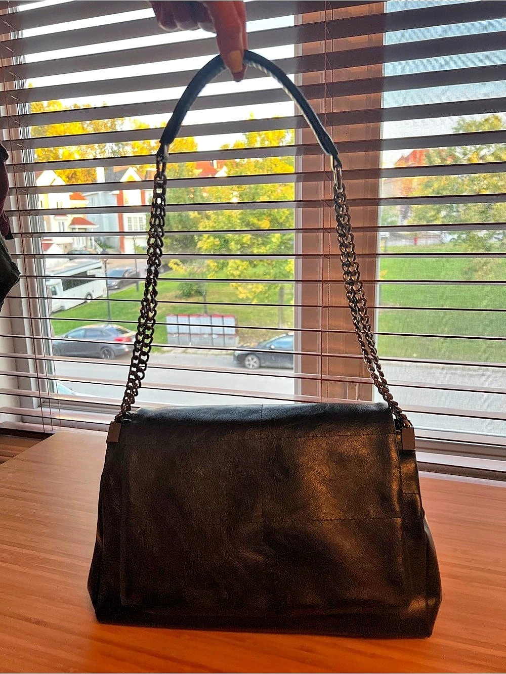 Black Chain Strap Shoulder Bag